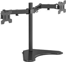 Load image into Gallery viewer, Free Standing Dual LCD Monitor Fully Adjustable Desk Mount Fits 2 Screens up to 27 inch, 22 lbs. Weight Capacity per Arm, with Grommet Base
